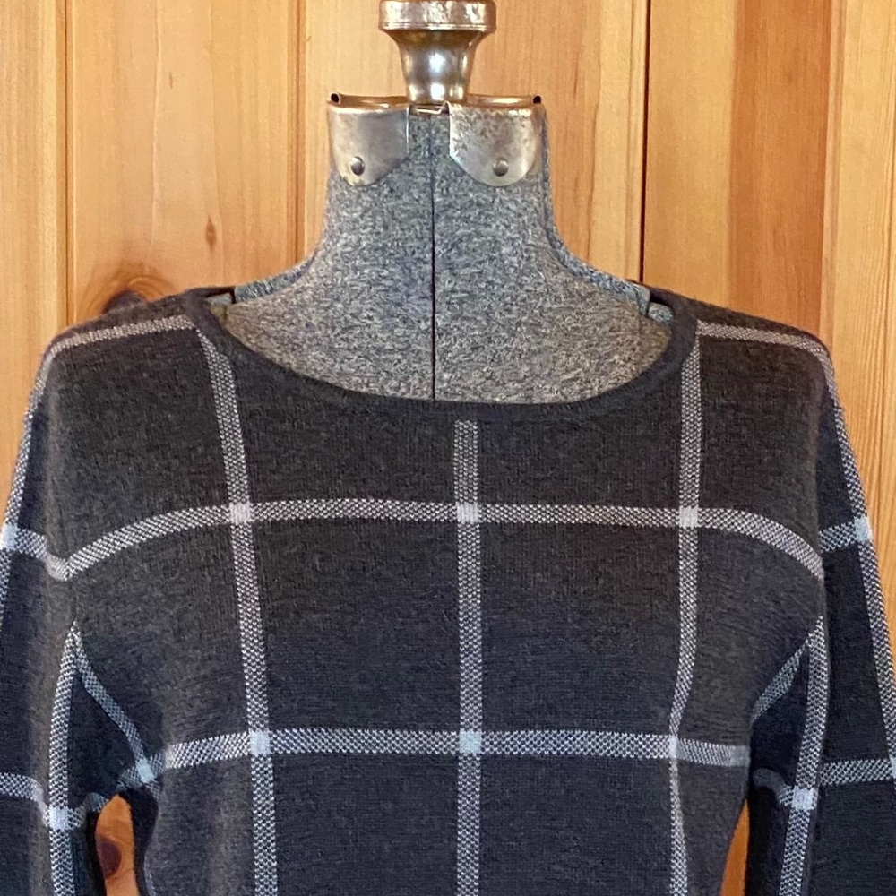 Athleta Dakota Windowpane Check Wool Blend Sweater